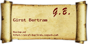 Girst Bertram névjegykártya